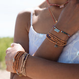 Power Wrap Bracelet Elephant &amp; Aquamarine