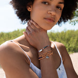 Addicted to hope gemstone bracelet, silver
