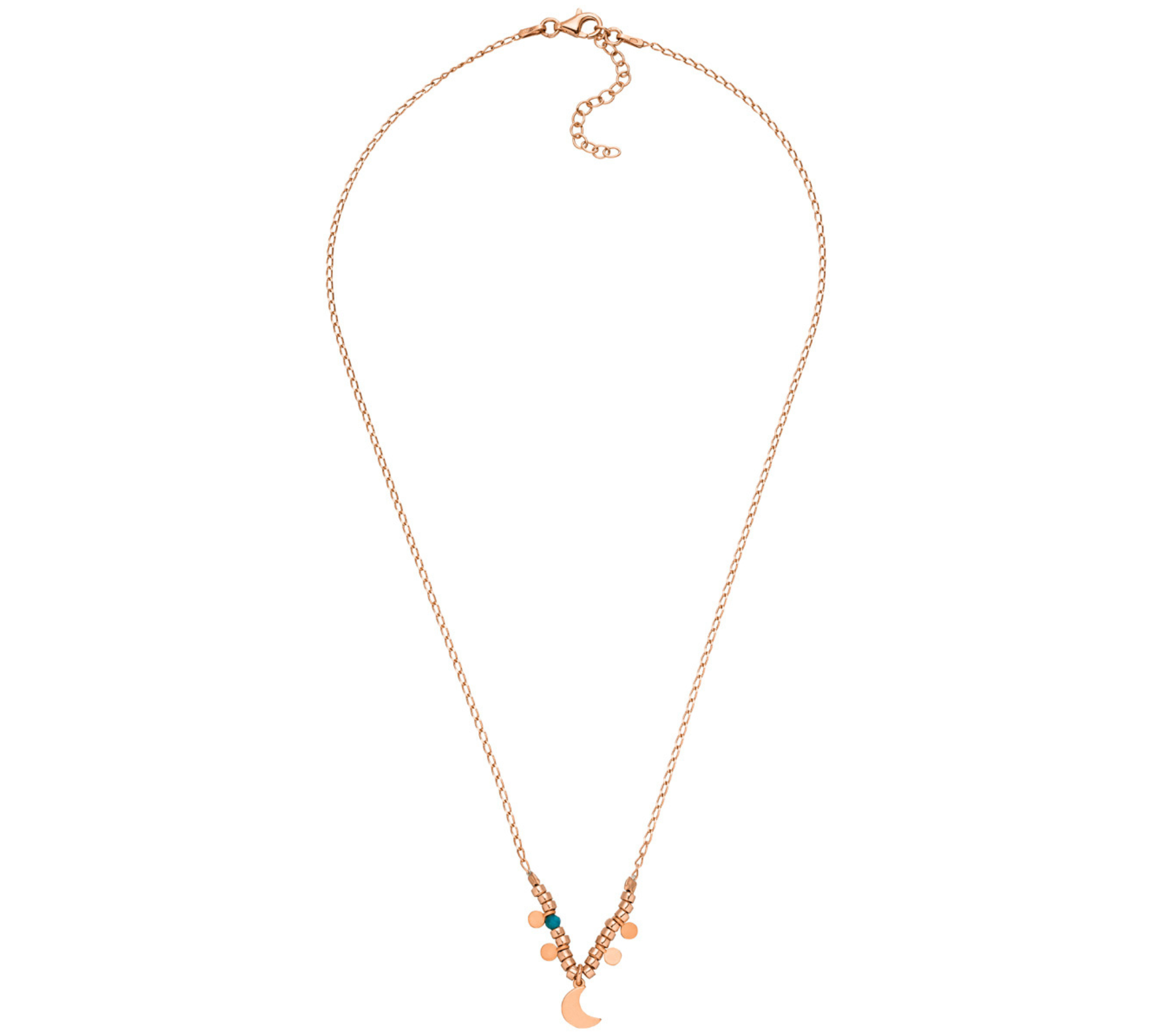 Mond Kette 925er Silber rosévergoldet
