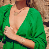 Wheel of Karma Choker, Gold