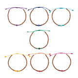 Chakra Armbänder mit Halbedelsteinen und Sandelholz Perlen für alle Chakren.