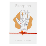 Sternzeichen Armband Skorpion mit roten Karneol Edelsteinen. Größenverstellbar, passt fast an jedes Handgelenk.