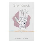 Sternbzeichen Armband Steinbock mit drei Bergkristall Steinen. Passend für fast jedes Handgelenk, da größenverstellbar.
