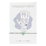 Sternzeichen Armband Wassermann mit Fluorit Steinen. Süßes Zodiac Armband als Geschenk für Wassermann.