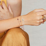 Zartes Topas Armband 925 Silber. Einheitsgröße, da längenverstellbar.
