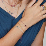 Boho Armband mit Topas Edelstein und 925 Silber Armband.