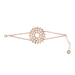 Karma Armband mit Karma Wheel Anhänger aus 925 Silber rosévergoldet.  Das Armband für Lebensfreude und positive Energie.