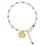 Armband Elefant aus 925 Silber 18K Vergoldet. Happy Elefant Anhänger hängt an feiner Kugelkette mit Verlängerungsklette.