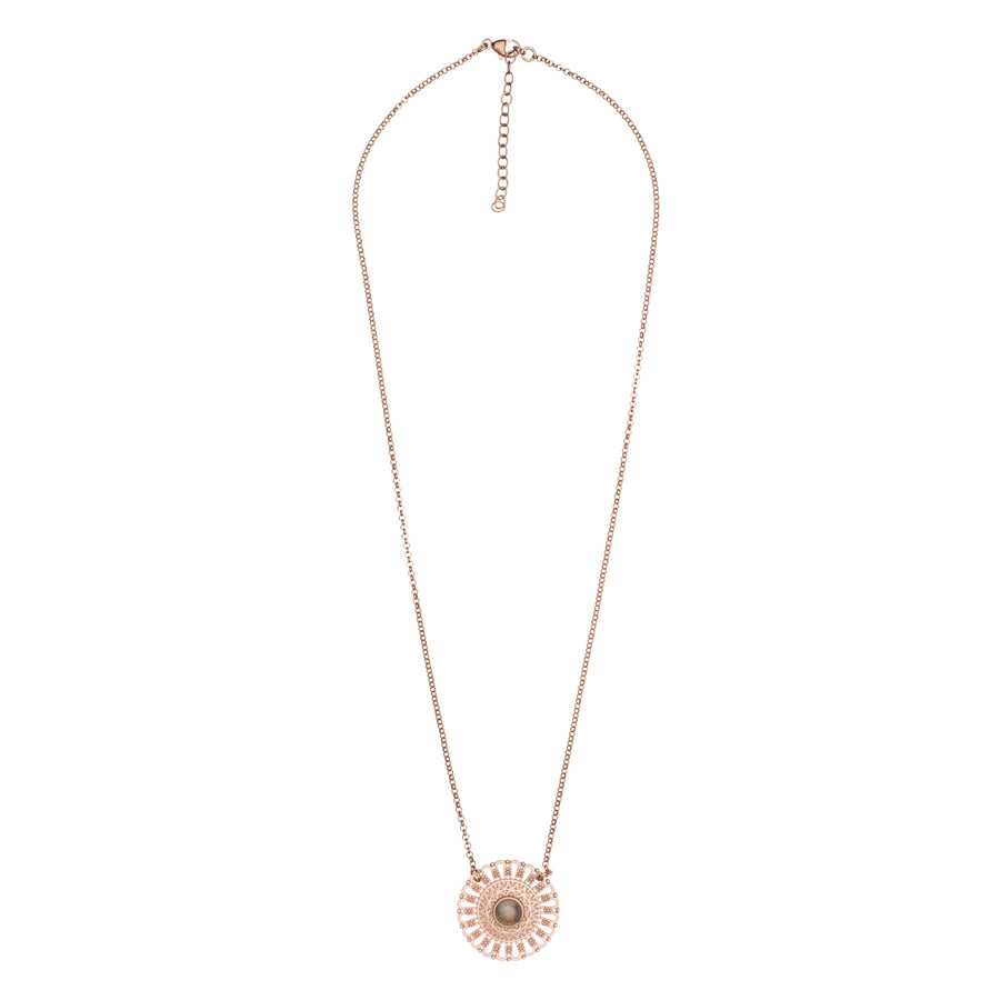 Love Chain with Mandala & Labradorite, Rose Gold