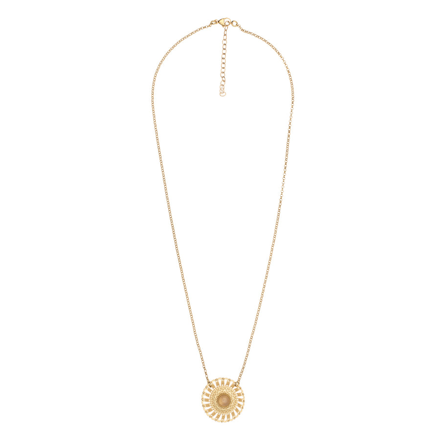 Love Chain met mandala en rozenkwarts, goud