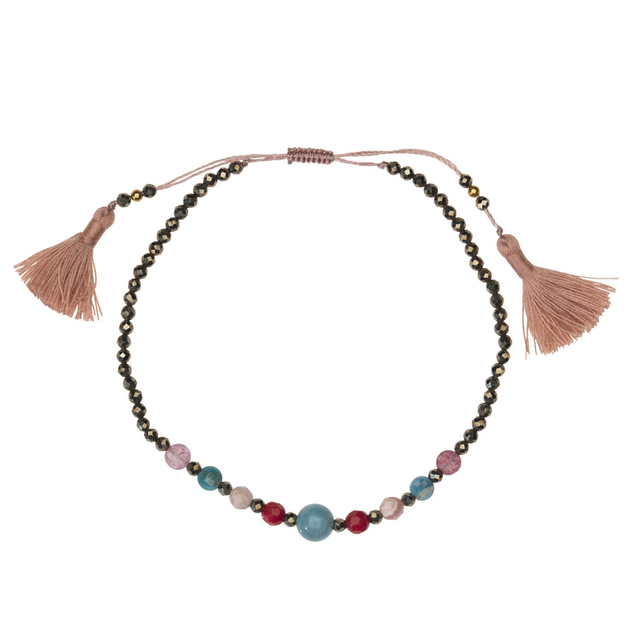 Glitzerndes Pyrit Bracelet mit Apatit