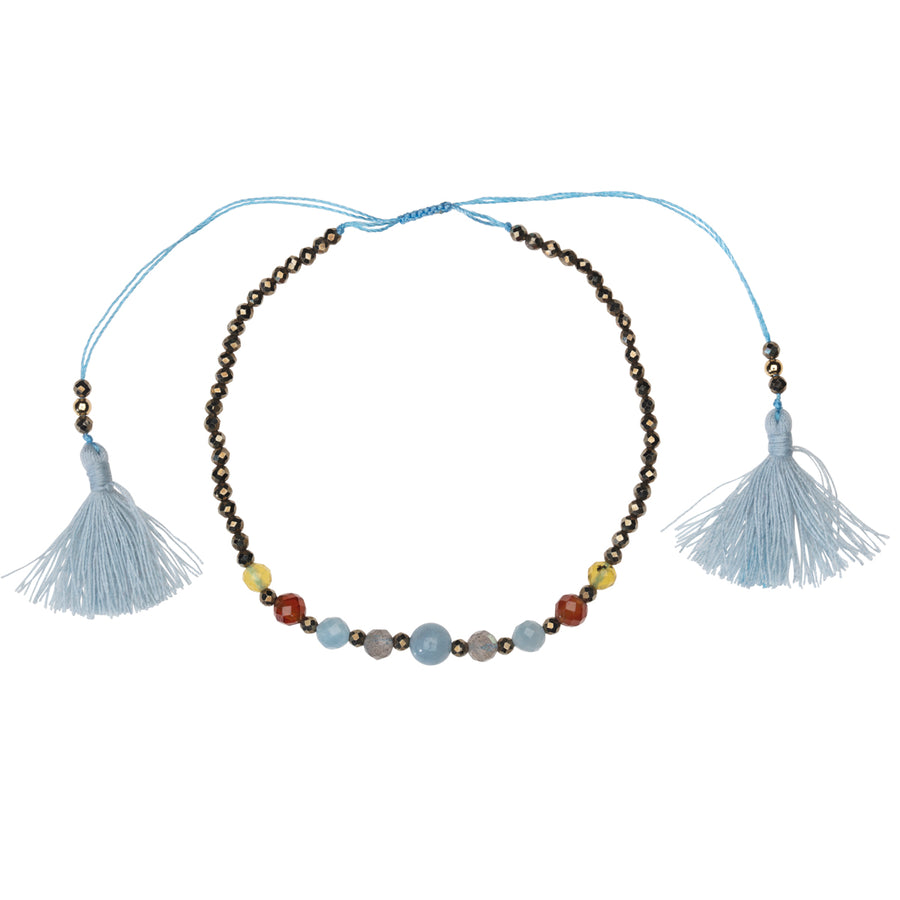 Glitzerndes Pyrit Bracelet mit Opal
