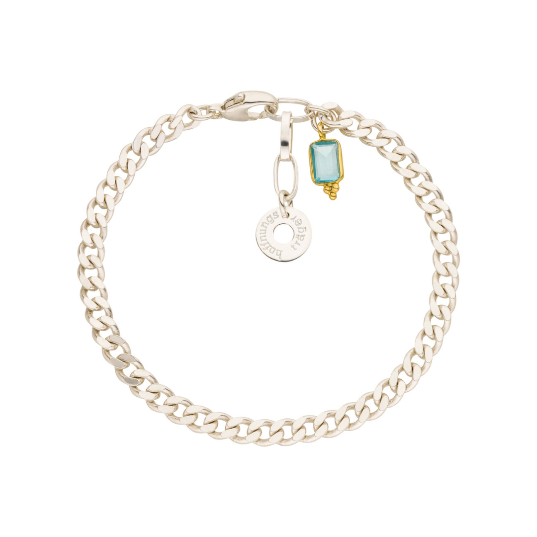 Gliederkette aus Sterlingsilber mit Aquamarin Anhänger von Hoffnungsträger Hamburg