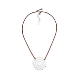 Choker-Kette mit Wheel of Karma Anhänger in Sterlingsilber