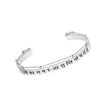 Mantra Armreif mit Lokah Samastah Sukinow Bhavantu Gravur.  925 Silber.  Armband mit Bedeutung. Einheitsgröße.