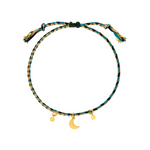 Mond Armband mit happy Moon Anhänger in 925 Silber vergoldet. Einheitsgröße.