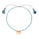 Fußkette mit Edelstein Perlen aus Topaz und Sonnenstein von hoffnungsträger.