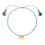 Fußkette mit Edelstein Perlen aus Topaz und Sonnenstein von hoffnungsträger.