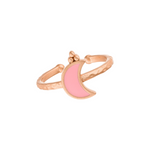 Hübscher Mond Ring mit Mondsichel in Altrosa aus 925 Silber rosévergoldet.