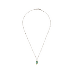 Aquamarin Kette Love mit echtem Edelstein in Gold gefasst und 925 Silberkette.