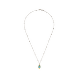 Aquamarin Kette Love mit echtem Edelstein in Gold gefasst und 925 Silberkette.
