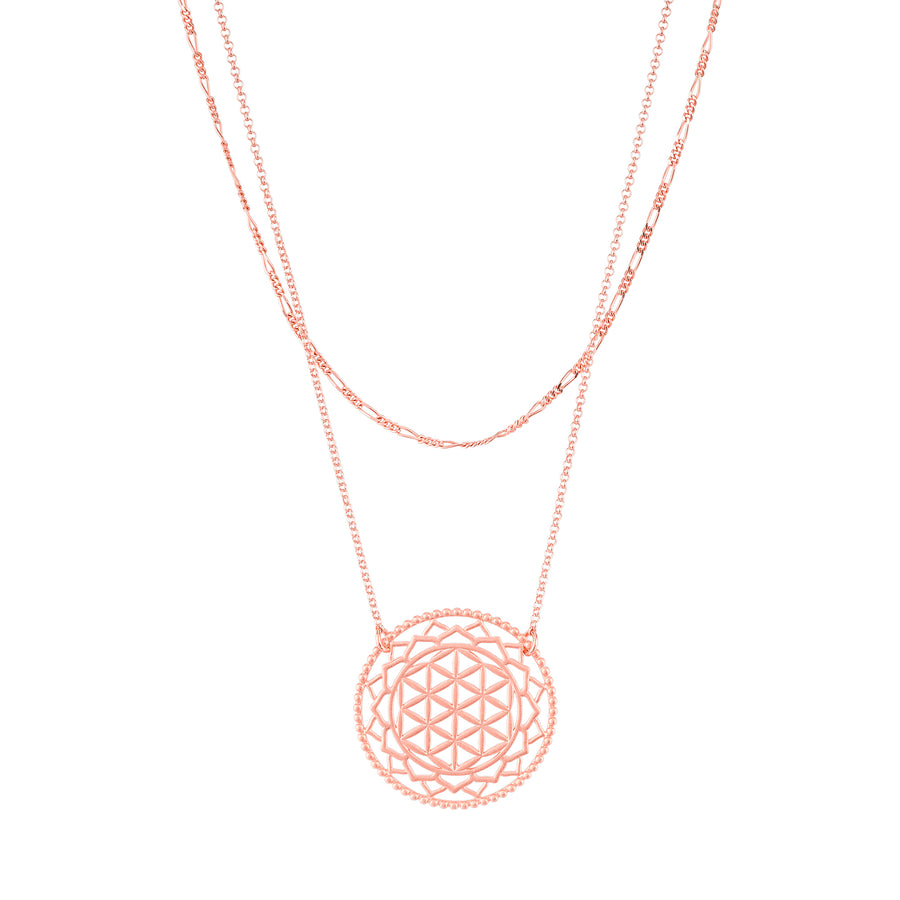 Blume des Lebens Layering Kette in Rosévergoldet von hoffnungsträger.