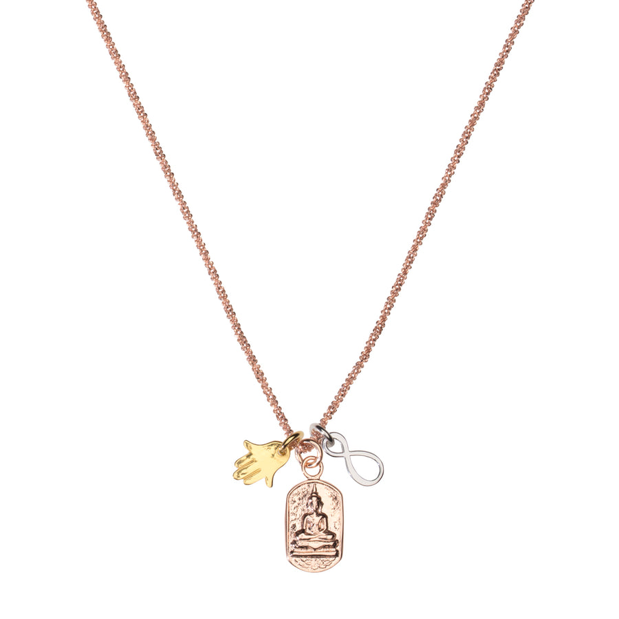 Glitter necklace with lucky charms rose gold