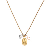 Glitter necklace with gold lucky charms 