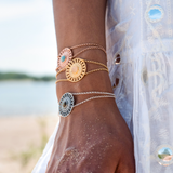 Mandala meditation bracelet, rose