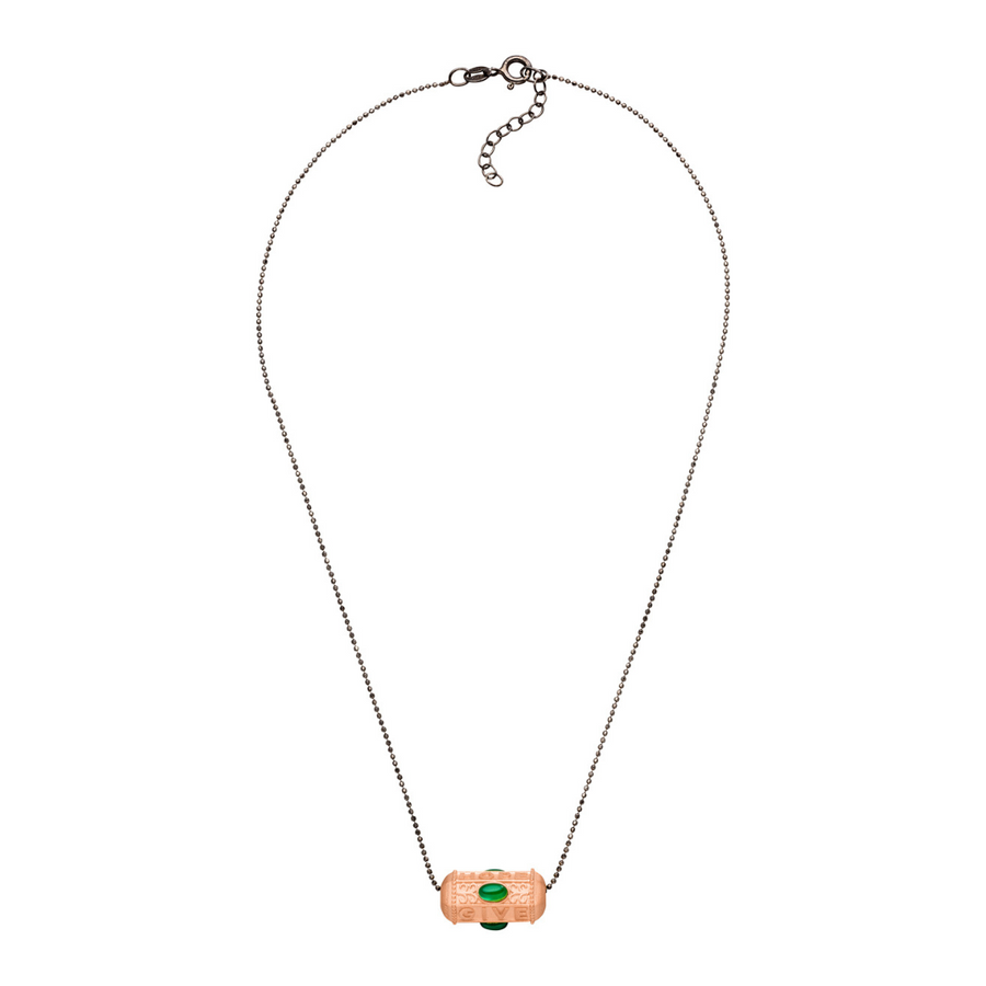 Give, Love &amp; Hope BLACK CHAIN, rose gold