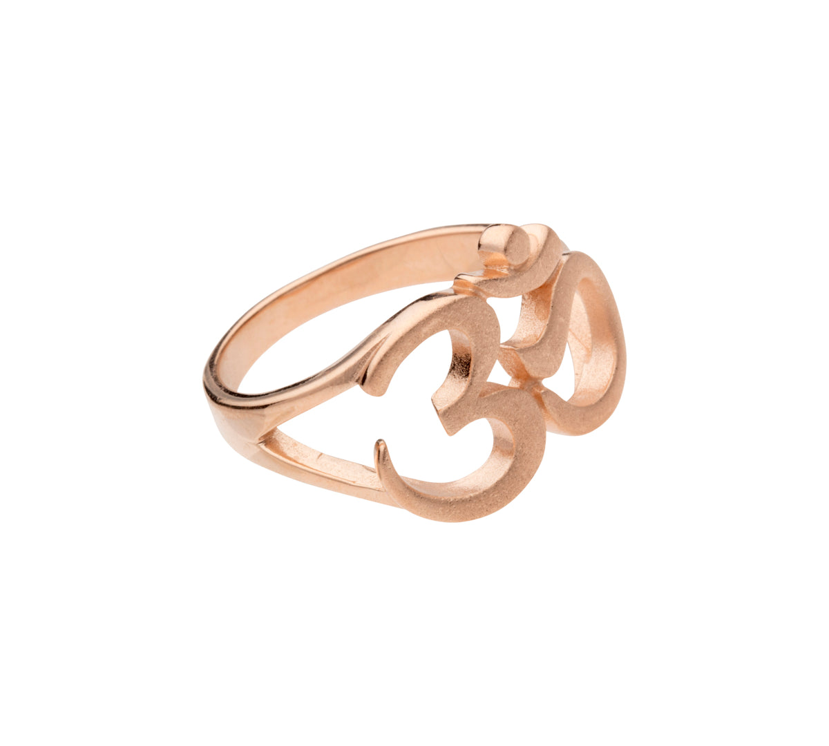 OM Ring aus 925er Sterlingsilber rosévergoldet in drei Größen.