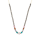 Choker Kette mit Pyrit Edelsteinen und Perle von hoffungsträger Schmuck