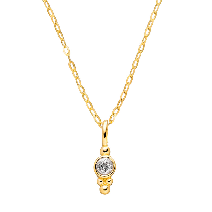 Geburtsstein Kette mit Topaz Edelstein an vergoldeter 925er Silber Kette.