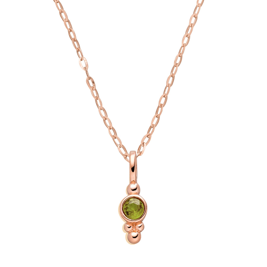 August birthstone pendant necklace: light green peridot