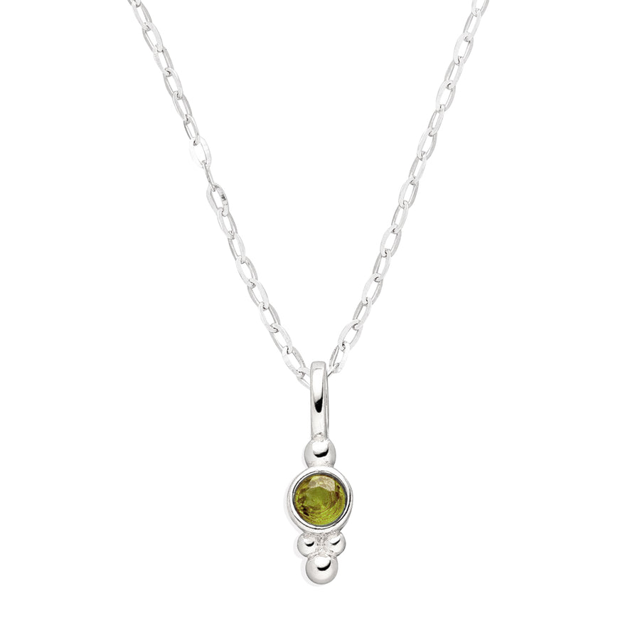 August birthstone pendant necklace: light green peridot