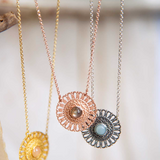 Love Chain with Mandala &amp; Amazonite, silver 