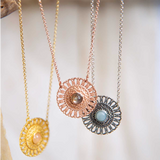 Love Chain with Mandala &amp; Rose Quartz, Gold 