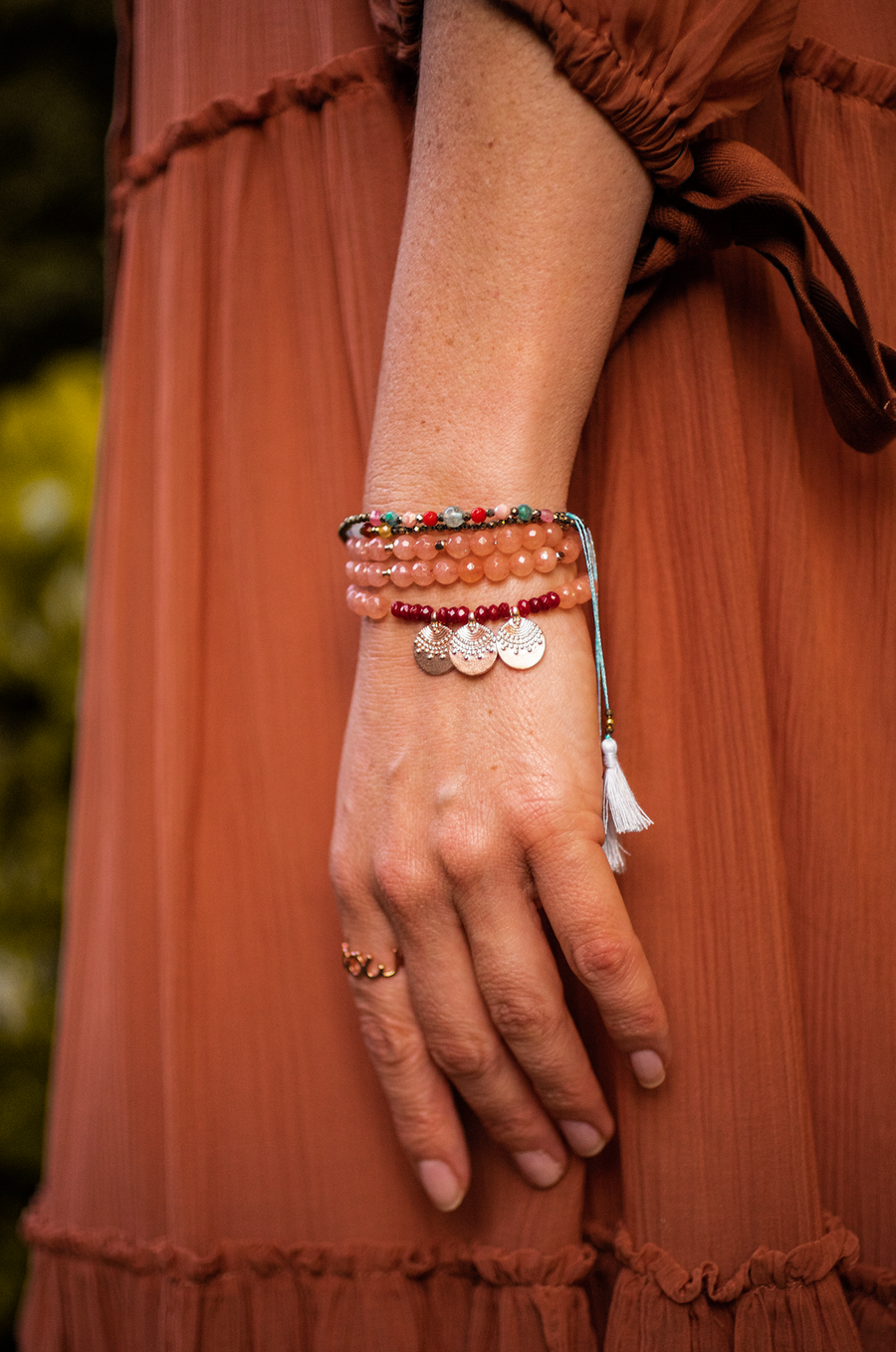 Sparkling pyrite bracelet with opal
