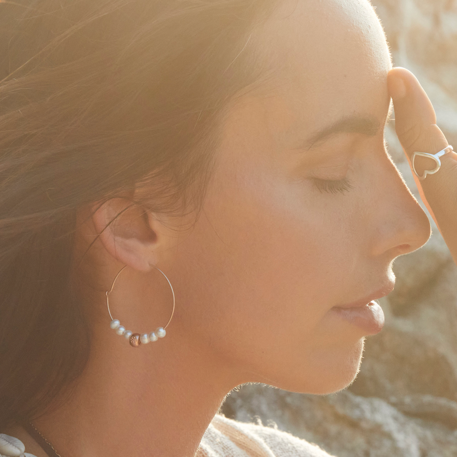 Hoop earrings "In Paradise", rose