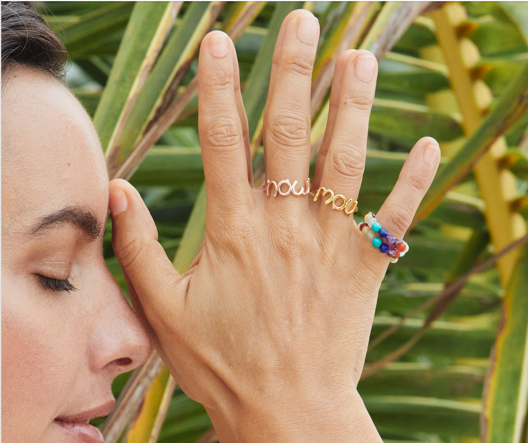 Bunte Chakra Stretch Edelstein Ring von hoffnungsträger.
