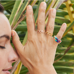 Bunte Chakra Stretch Edelstein Ring von hoffnungsträger.