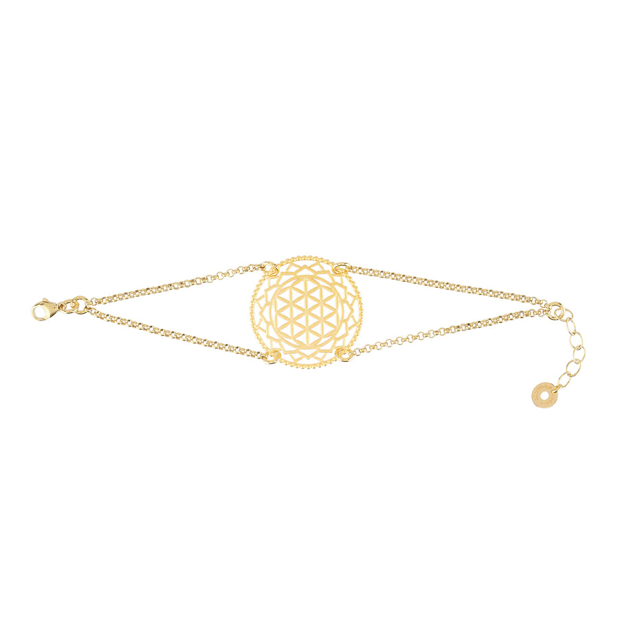 Blume des Lebens Armband in Gold 