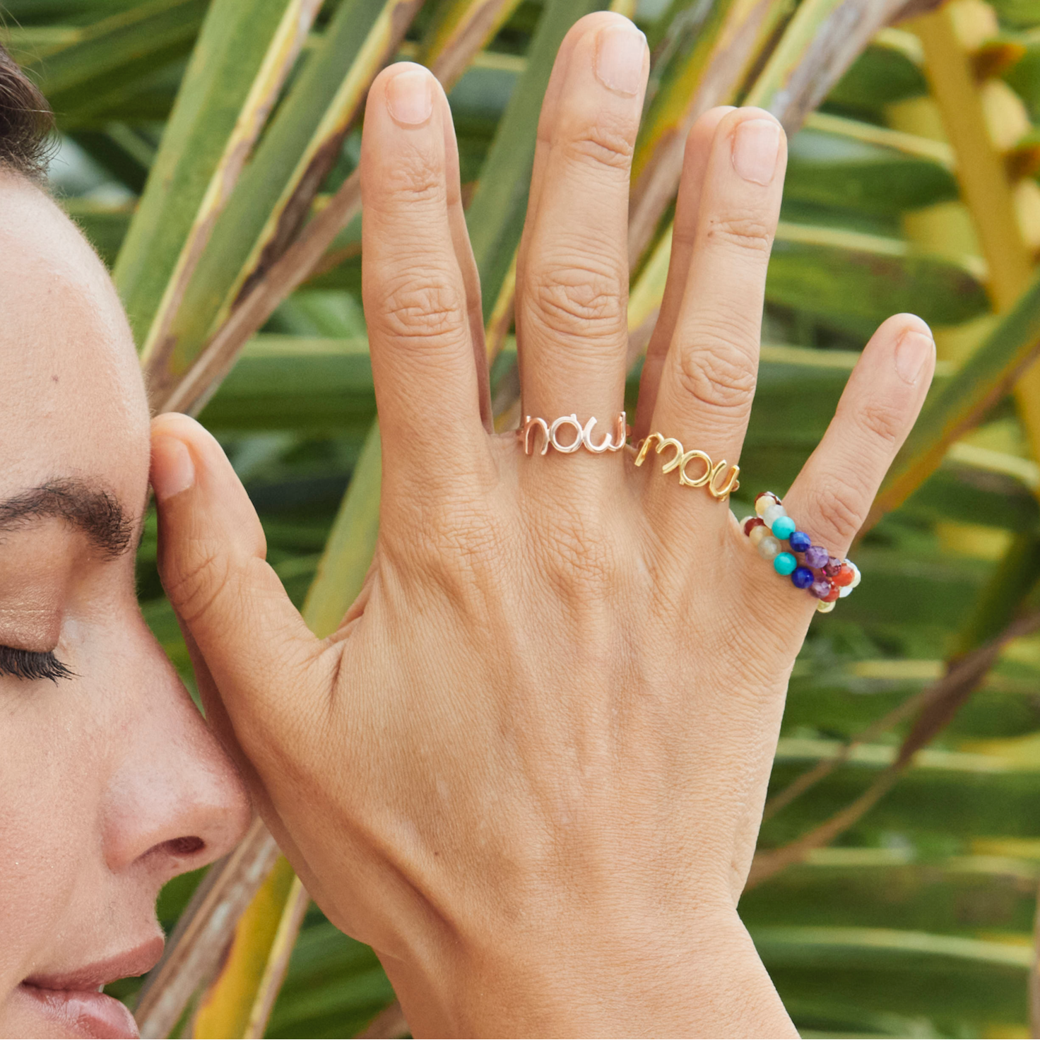 Bunte Chakra Stretch Edelstein Ring von hoffnungsträger.