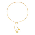 Längenverstellbare vergoldete Choker Kette mit zwei goldenen Münzen 