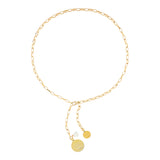 Längenverstellbare vergoldete Choker Kette mit zwei goldenen Münzen 
