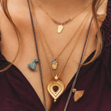 Glitter necklace with gold lucky charms 