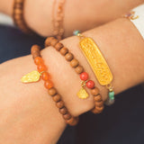Om Mani Padme Hum stretch bracelet, gold