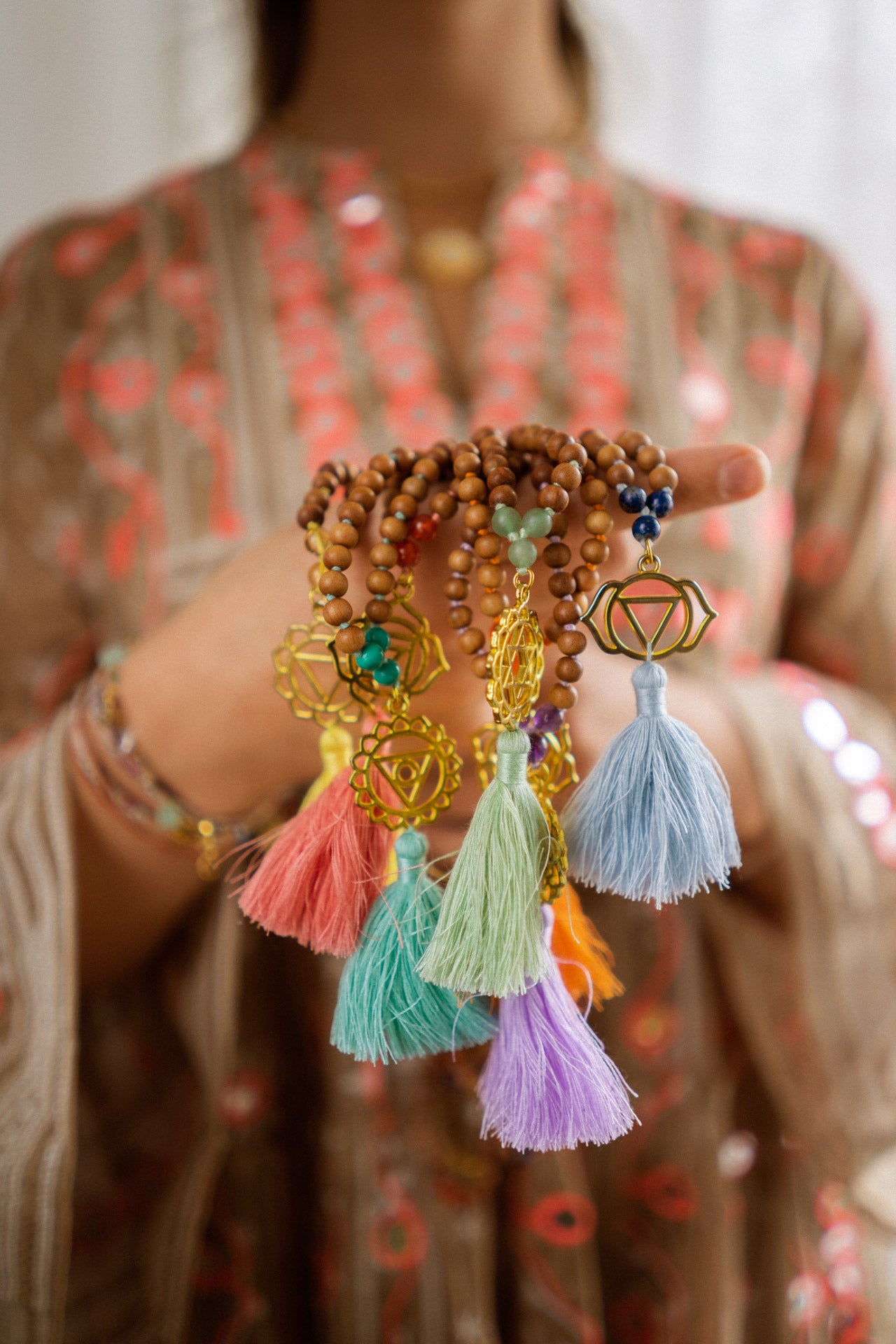 Stirn Chakra Mala Kette aus Sandelholz Perlen von hoffnungsträger Yoga Schmuck.