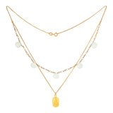 Glücksbringer Layering-Choker, Buddha & Amazonit