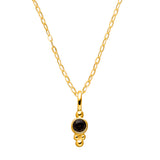 December Birthstone Necklace Topaz Brown / Blue